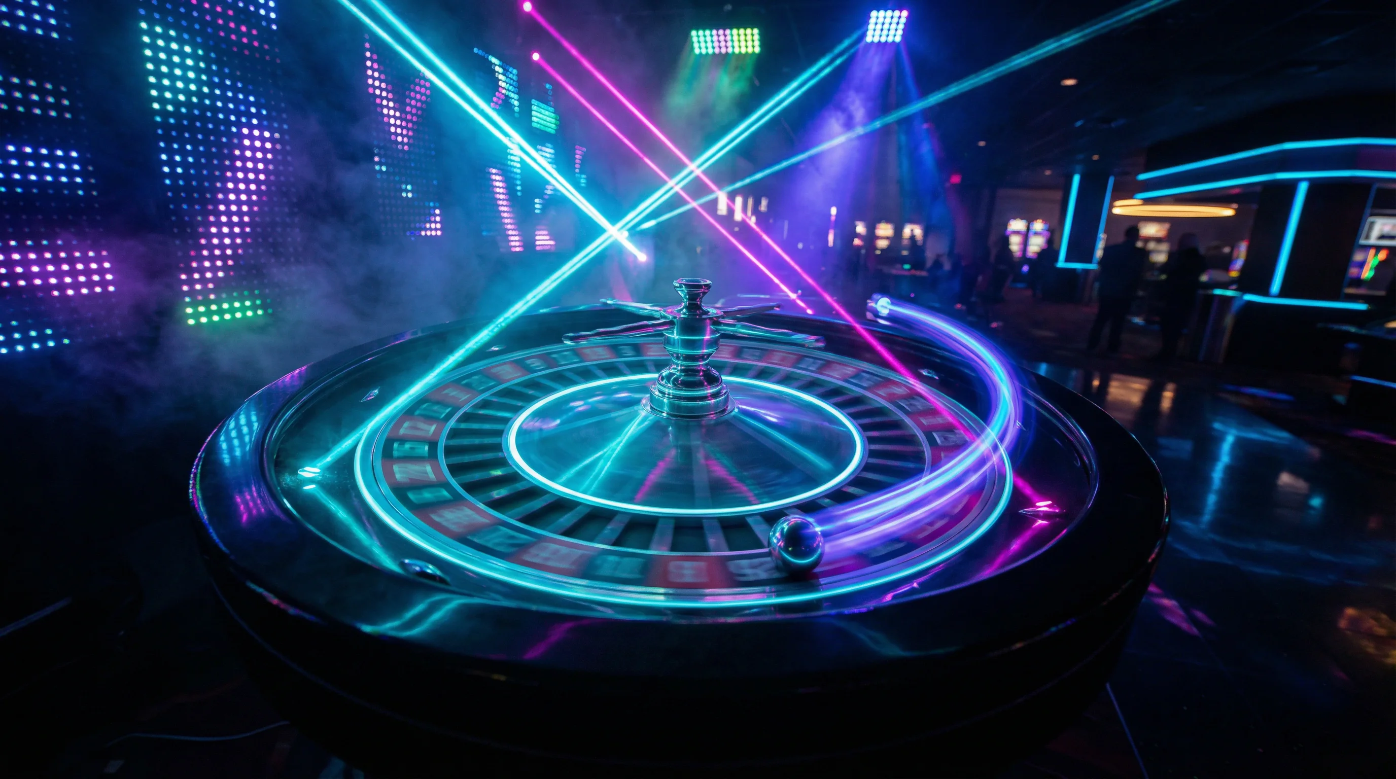 Ruleta con efectos láser en Winpot Pachuca