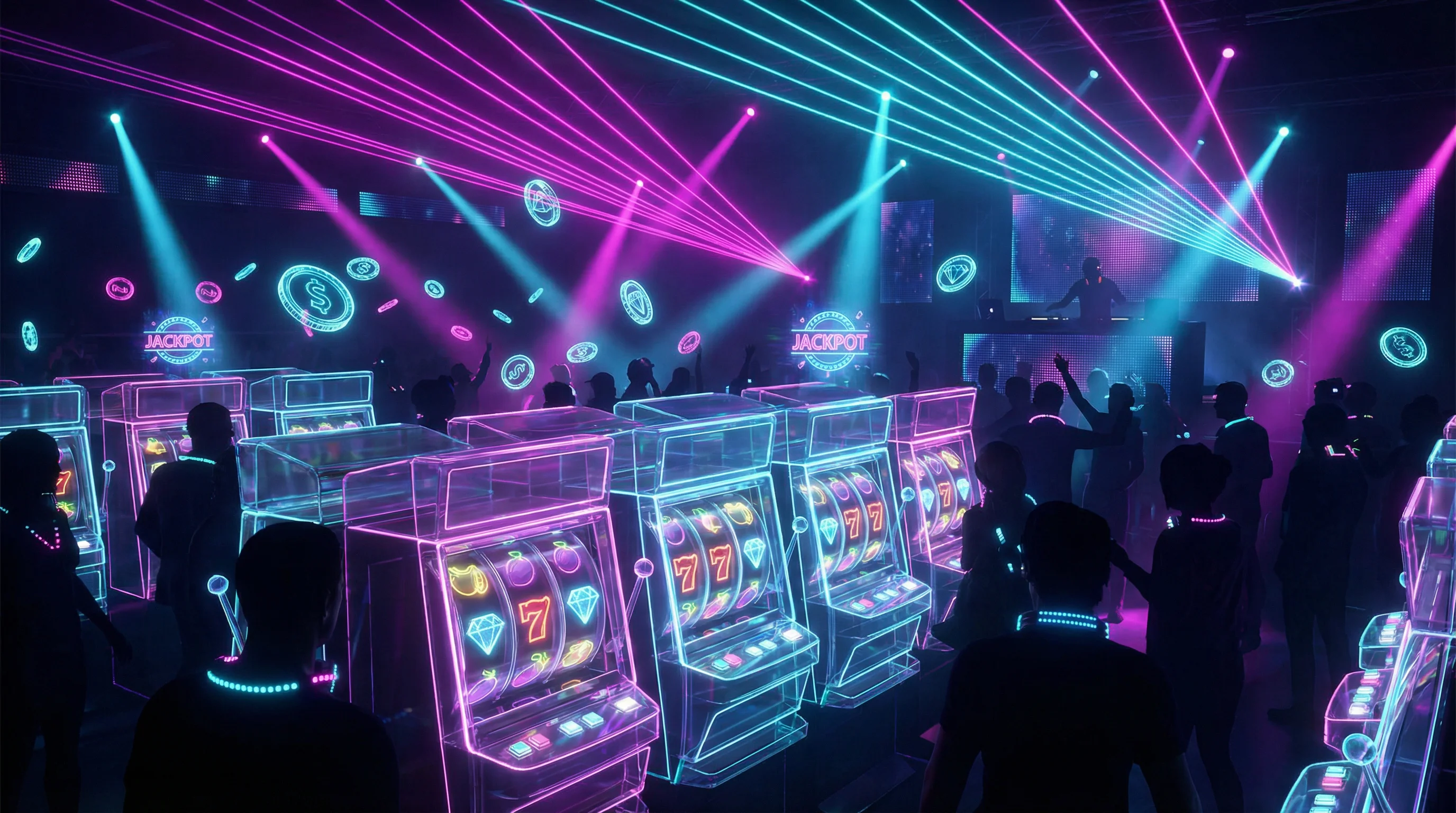 Tragamonedas en línea con luces neón en Winpot Pachuca